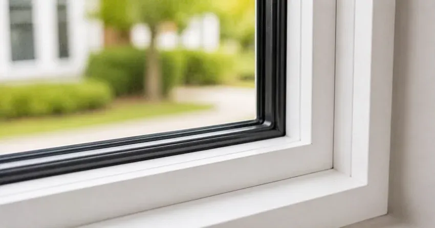 technician repairing window and door hardware in Creek Side Village, Burford home