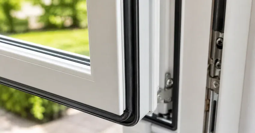 casement window cranked fully open in a Royal West Estates, Burford home