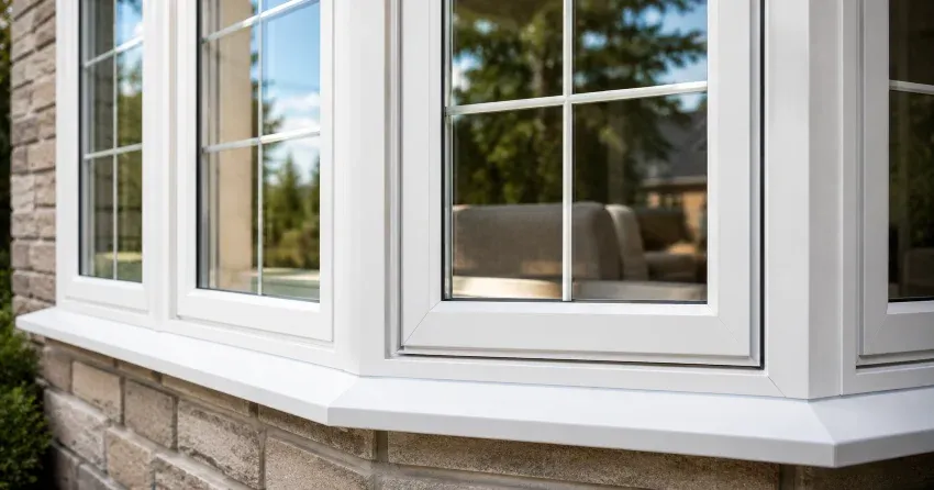 bay window alcove seating area in a living room in Royal West Estates, Burford