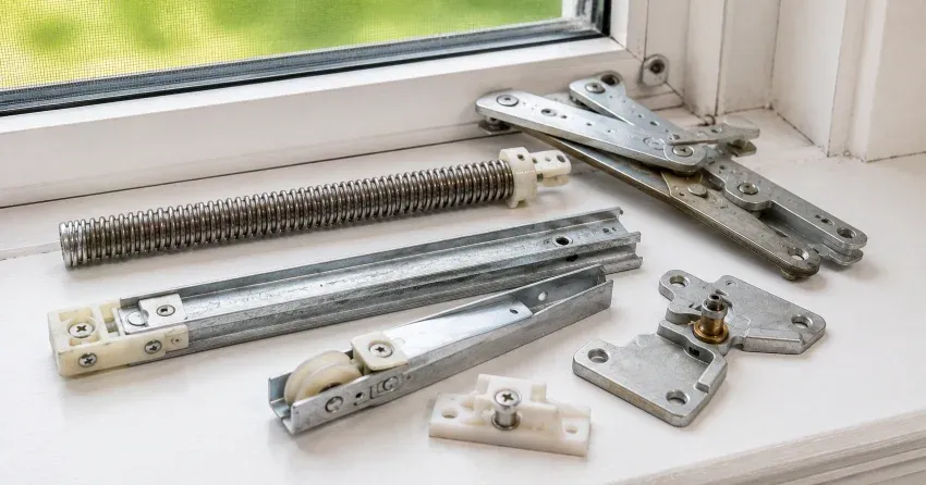 technician adjusting window sash alignment in Burford home